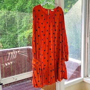 AVA & VIV SMOCK DRESS WITH RUFFLE BOTTOM